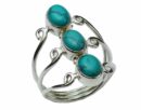 Silver Ring Triple Turquoise