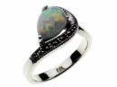 Silver Ring Marcasite Opal