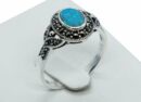 Silver Ring Marcasite Blue