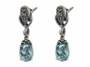 Silver Earring Marcasite Topaz