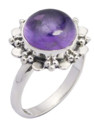 Silver Ring Amethyst Stone
