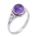Silver Ring Amethyst Stone