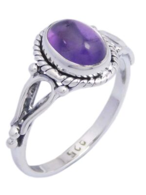 Silver Ring Amethyst Stone
