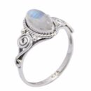 Silver Ring Rainbow Stone