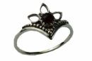 Silver Ring Crown Garnet