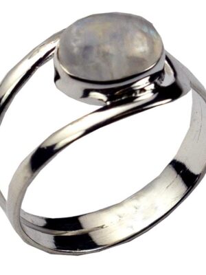 Silver Ring With Oval Rainbow