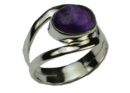 Silver Ring With Oval Amethyst