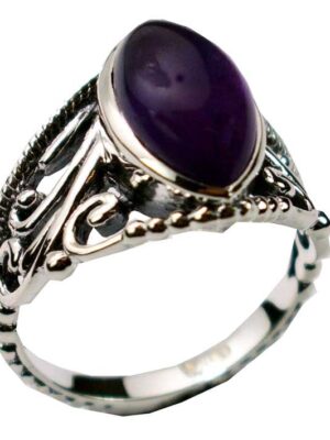 Silver Ring Large Amethyst