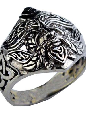 Silver Ring Green Man