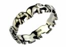 Silver Ring Band Elephant