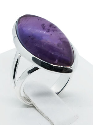 Silver Ring Marquise Amethyst