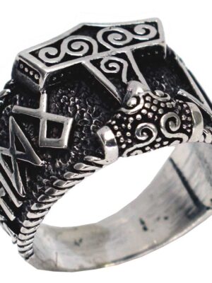 Silver Ring Viking Thor Hammer