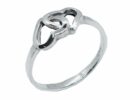 Silver Ring Double Hearts