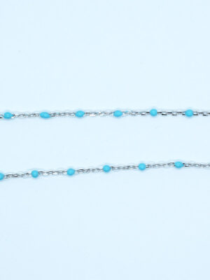 Silver Chain DC Turquoise 16"