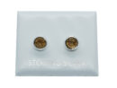 Silver Stud Round Cut Citrine