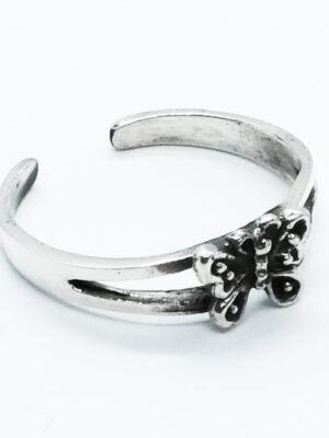 Silver Toe Ring Butterfly