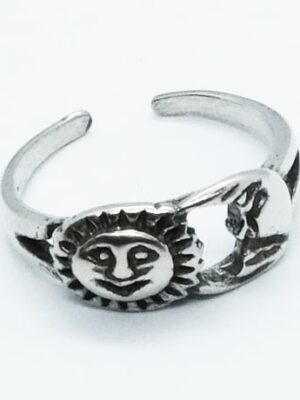 Silver Toe Ring Sun Moon