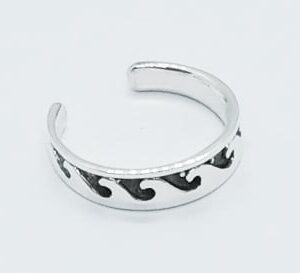 Silver Toe Ring Waves