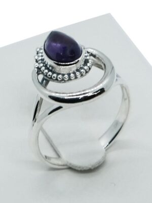 Silver Ring Moon Amethyst