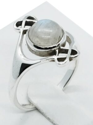 Silver Ring Hearts Moonstone