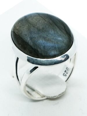 Silver Ring Oval Labradorite