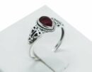 Silver Ring Teardrop Cut Ruby