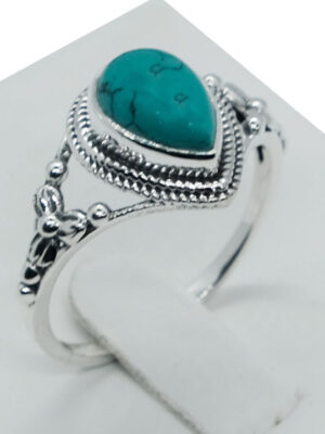 Silver Ring Teardrop Turquoise