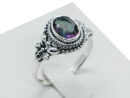 Silver Ring Oval Mystic Cut