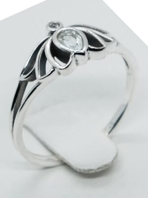 Silver Ring Lotus Cut Topaz