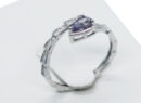 Silver Ring Snake Amethyst Adjustable