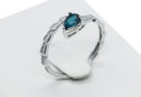Silver Ring Snake London Topaz Adjustable