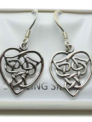 Silver Earring Celtic Heart