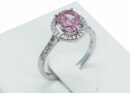 Fashion Ring With Pink Drop CZ