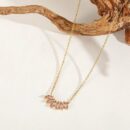 Necklace 6 Pink Stones Plated