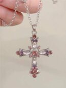 Necklace Fashion Pink Cross