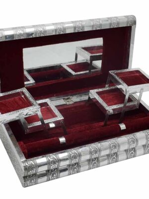 Box Jewellery Metal Maroon 15X8 Inch