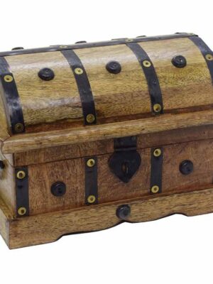Box Wooden Treasure Chest 9X6X6 Inch