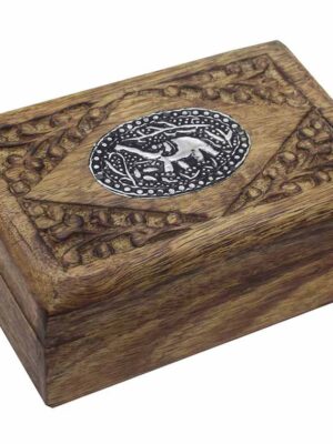 Wooden Box Elephant 6X4 Inch