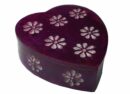 Soapstone Box Heart Purple