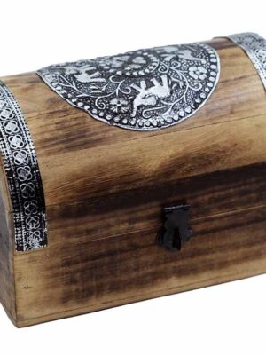 Box Wooden Chest Elephant 6X4 Inch
