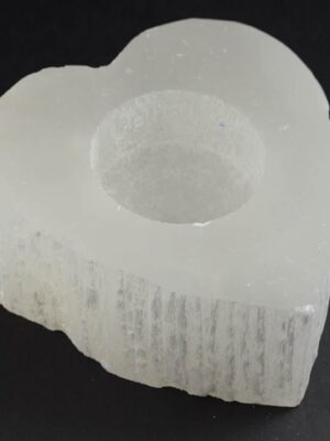 Selenite Candle Holder Heart