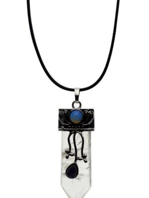 Necklace Sword Shape Clear Qtz