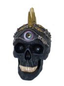 Skull Black With Mohican Hair