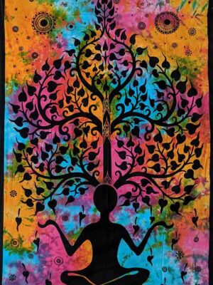 Bedspread Single Yoga Man Tree