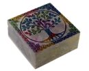 Soapstone Square Box 4x4" Tree Of Life