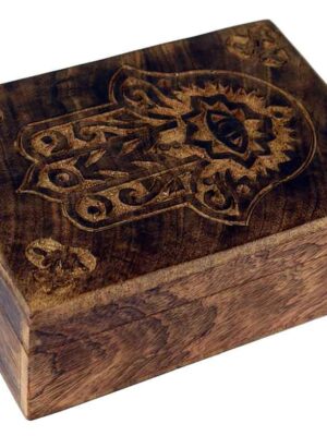 Box Wooden Fatima Hand 7x5 Inch