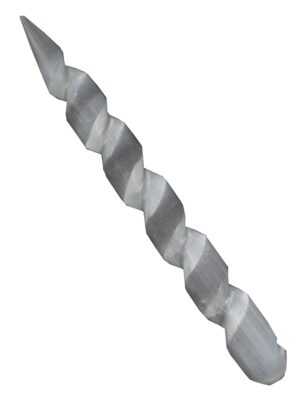 Selenite Wand Spiral 14x5cm