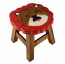Stool Wooden Lion Face