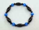 Bracelet Magnetic Hematite Blue Cateye Beads