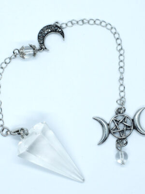 Pendulum Triple Moon Clear Quartz